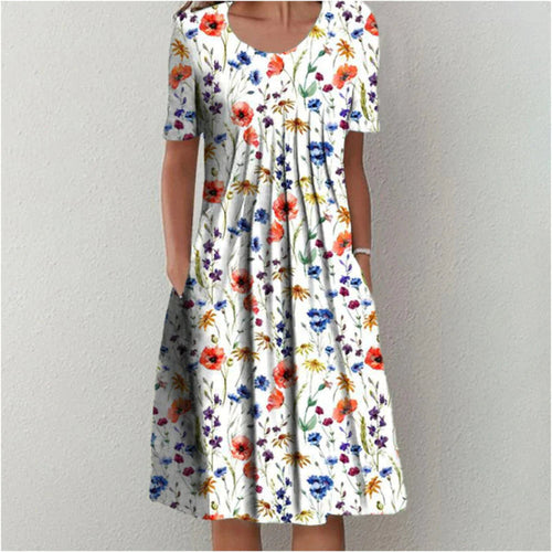 Hailey | Elegantes und lässiges Blumenkleid mit Taschen