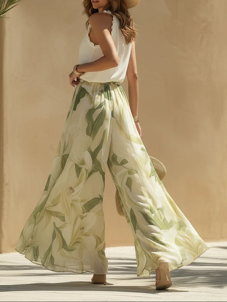 Maxikleid mit Neckholder und floralem Print