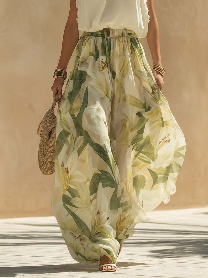 Maxikleid mit Neckholder und floralem Print