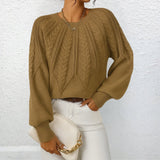 Erika - Strickpullover mit Zopfmuster