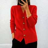 Lydia - Strickjacke mit Herzknöpfen