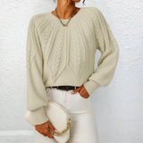 Erika - Strickpullover mit Zopfmuster