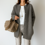 Silvia - Lange flauschige Strickjacke