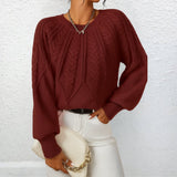 Erika - Strickpullover mit Zopfmuster