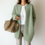 Silvia - Lange flauschige Strickjacke