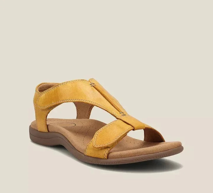 Schwarze Komfort-Sandalen mit Klettverschluss für Damen
