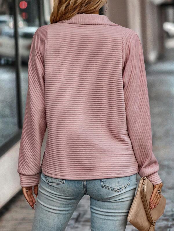 Strukturierter Pullover mit Kurzzip