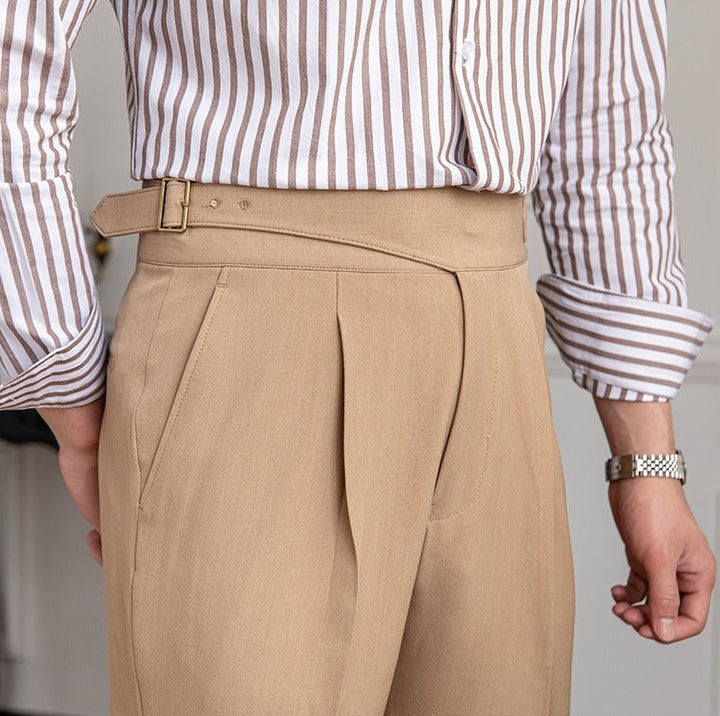 Sartoriale High-Waist Bundfaltenhose in Grau
