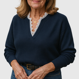 Zaryphine – Pullover mit Spitzenkragen