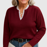 Zaryphine – Pullover mit Spitzenkragen