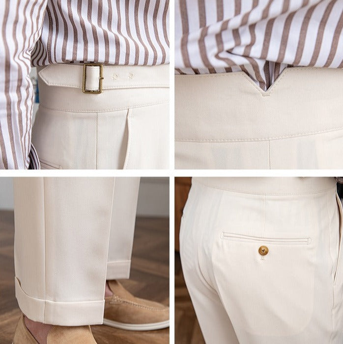 Sartoriale High-Waist Bundfaltenhose in Grau