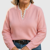 Zaryphine – Pullover mit Spitzenkragen