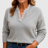 Zaryphine – Pullover mit Spitzenkragen
