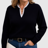 Zaryphine – Pullover mit Spitzenkragen