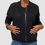 Ruthild – Ajour-Strickjacke mit Zipper