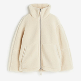 Heike – Kuschelige Teddyjacke im Kontrast-Look