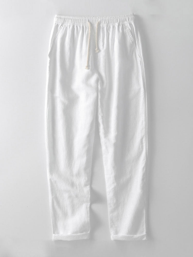 Zweiteiliges Sommer-Set: Stehkragenhemd & Helle Hose
