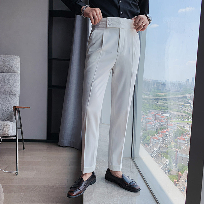 Sartoriale High-Waist Anzughose in Weiß