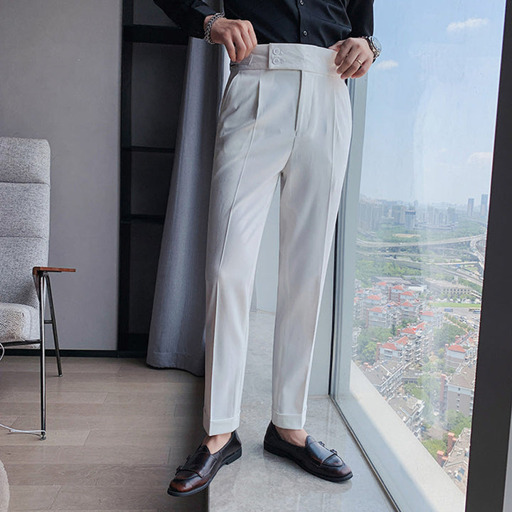 Sartoriale High-Waist Anzughose in Weiß