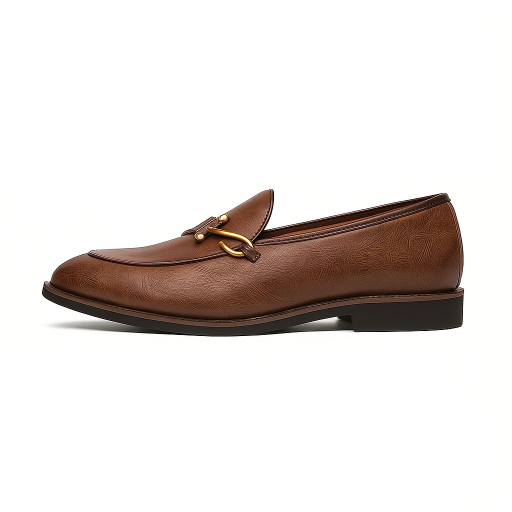 Klassischer Leder-Loafer mit edlem Metalldetail