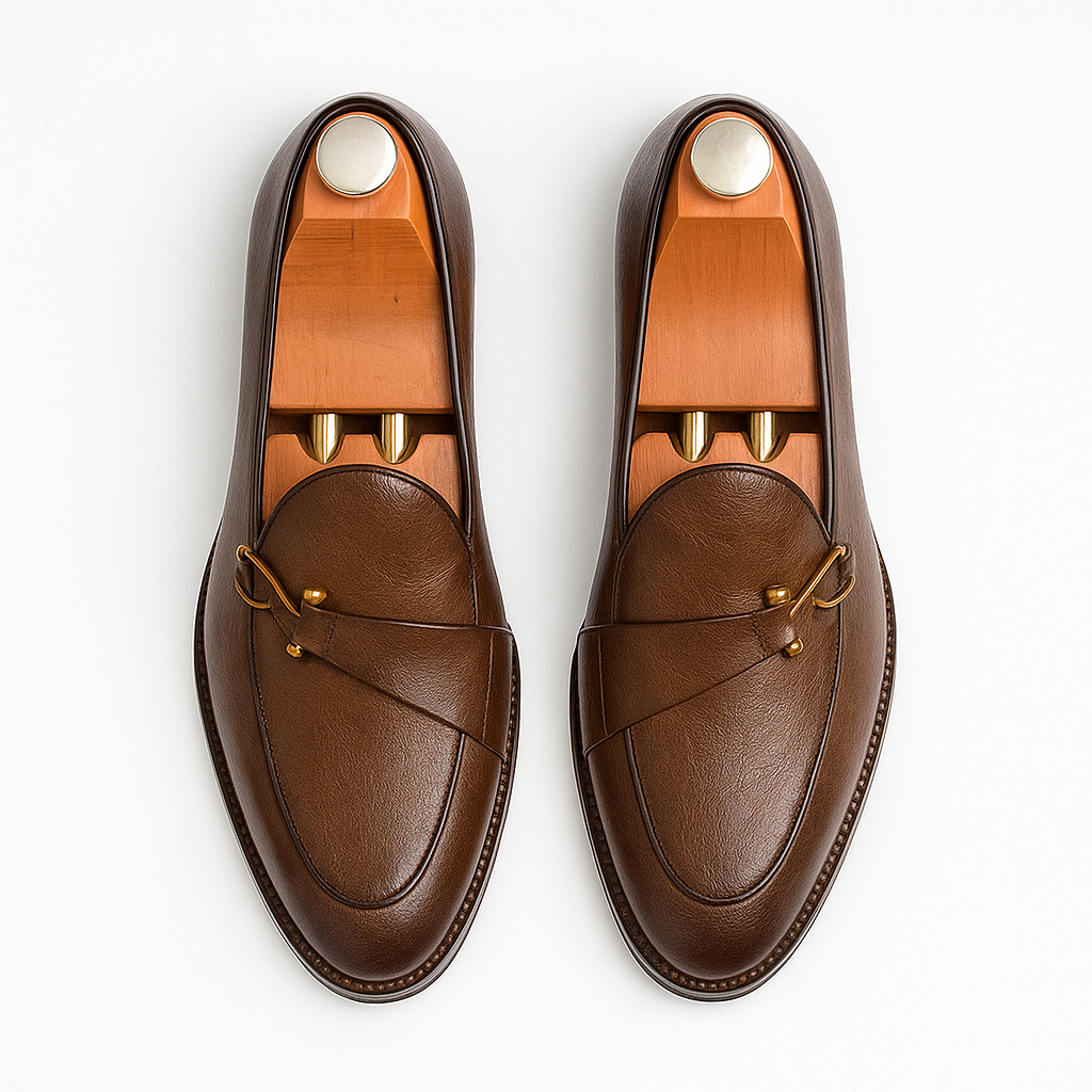 Klassischer Leder-Loafer mit edlem Metalldetail