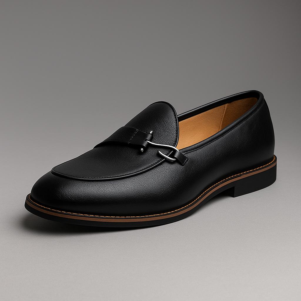 Klassischer Leder-Loafer mit edlem Metalldetail
