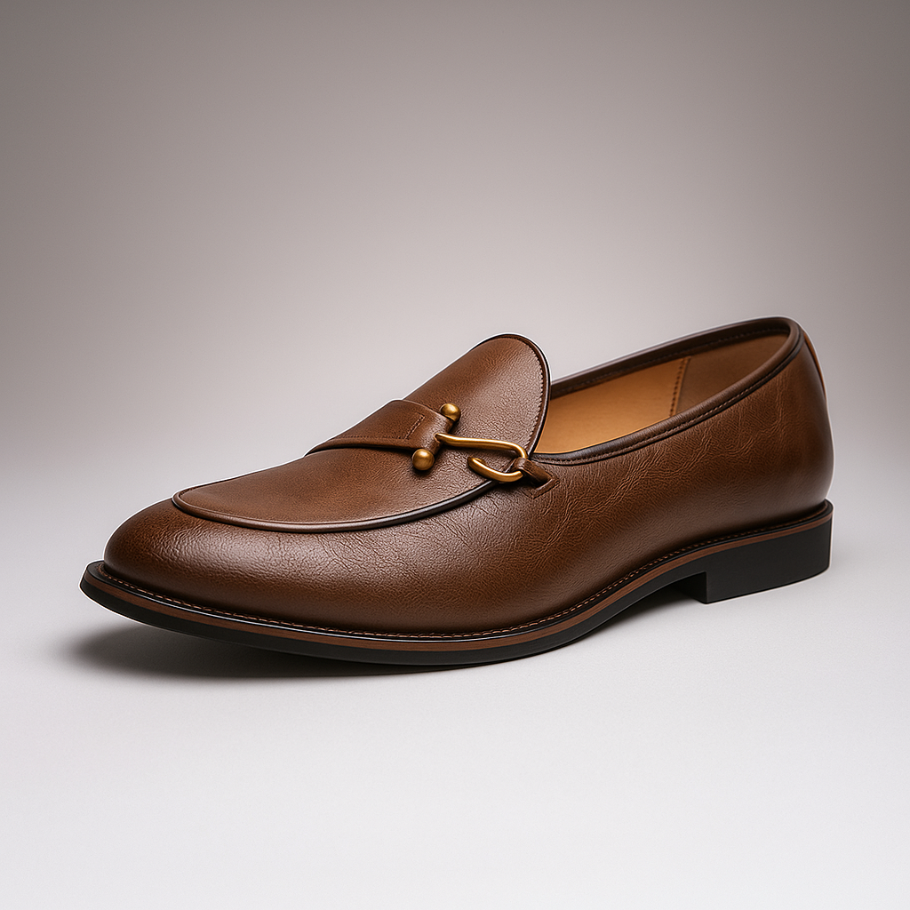 Klassischer Leder-Loafer mit edlem Metalldetail