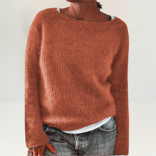Suzy – Flauschpullover in Terrakotta