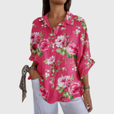 Friedl – Hemdbluse mit Rosendruck