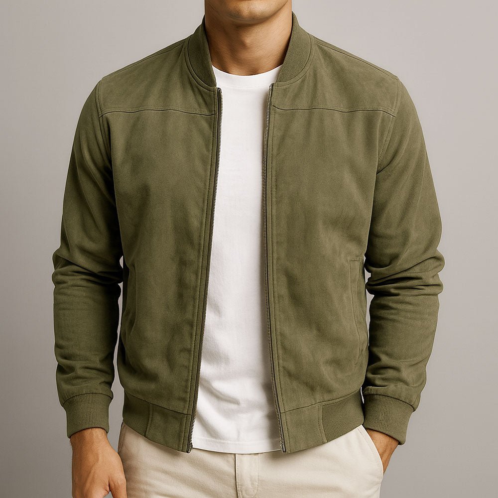 Premium Herren Bomberjacke in Wildleder-Optik
