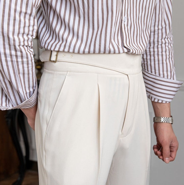 Sartoriale High-Waist Bundfaltenhose in Grau
