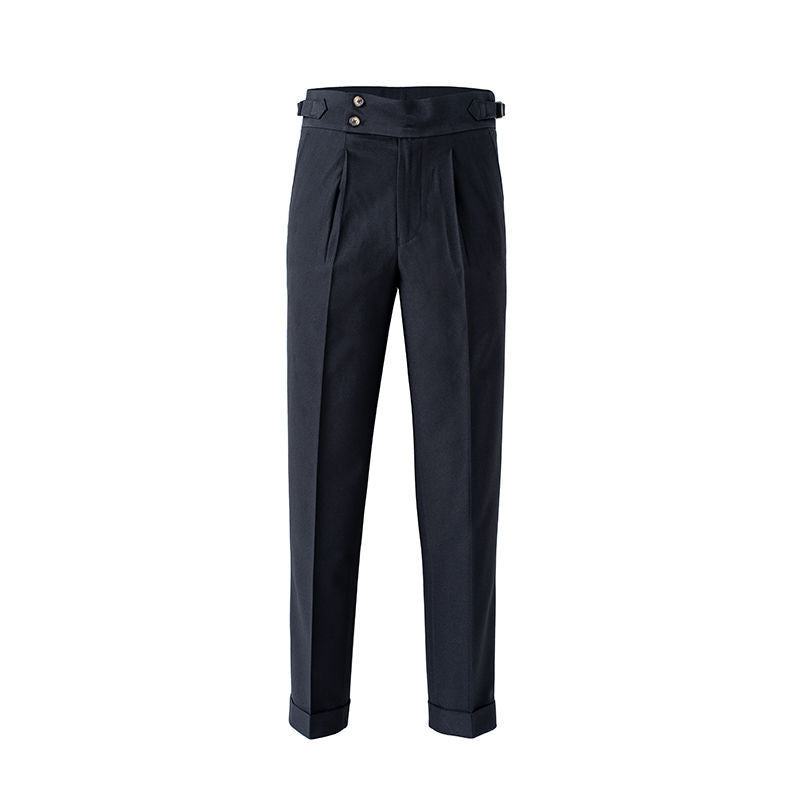 Sartoriale High-Waist Bundfaltenhose in Schwarz