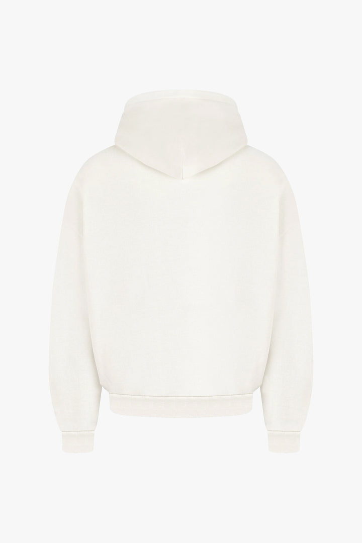 Premium Minimalistischer Hoodie in Off-White