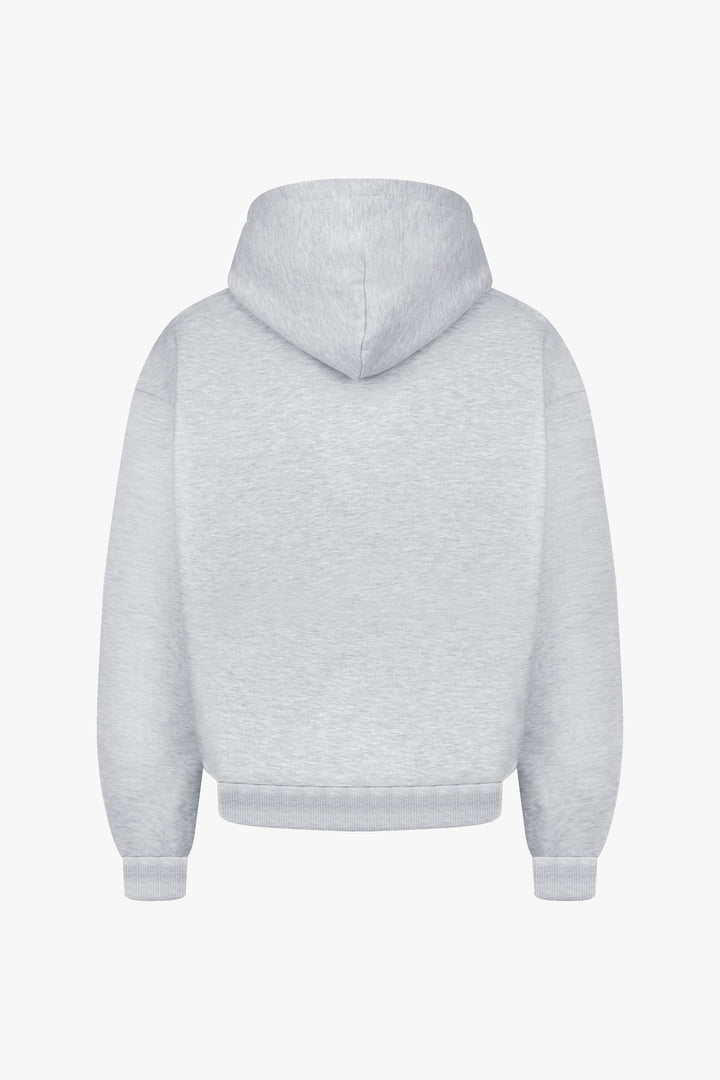 Premium Minimalistischer Hoodie in Grau Meliert