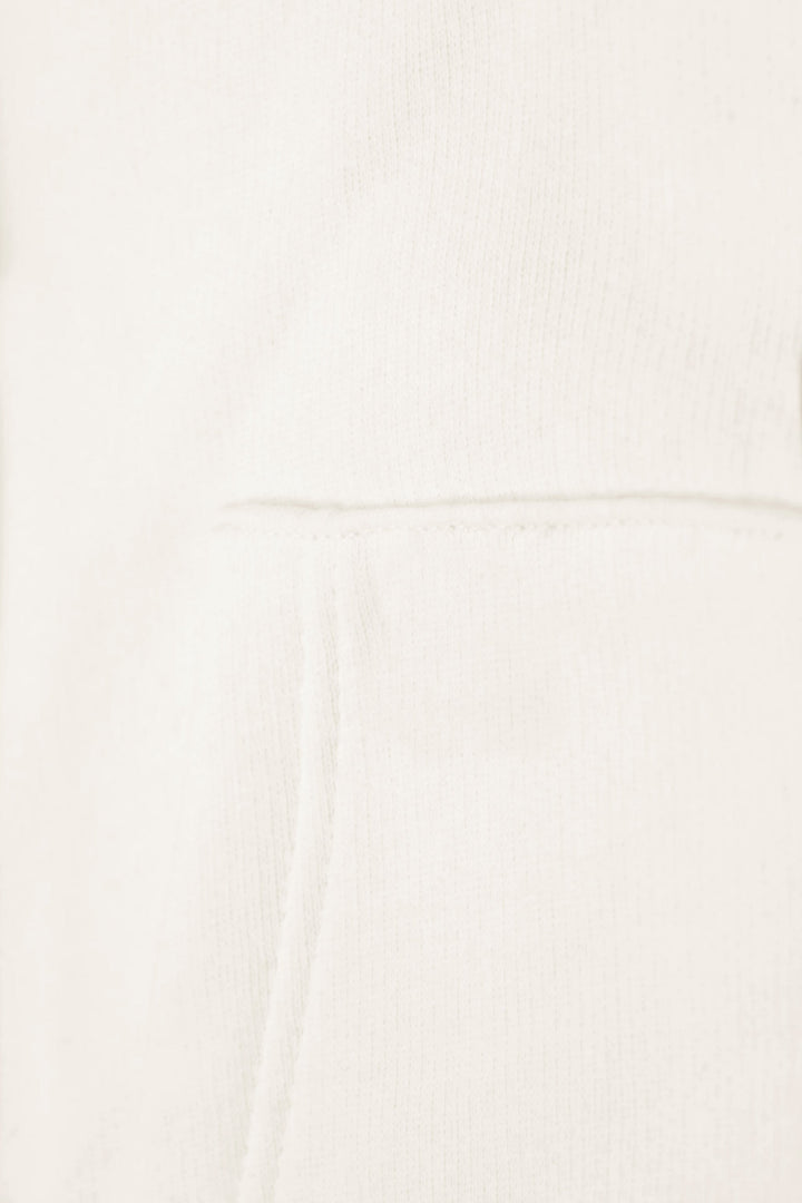 Premium Minimalistischer Hoodie in Off-White