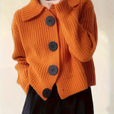 Ulla – Grobstrickjacke in Orange