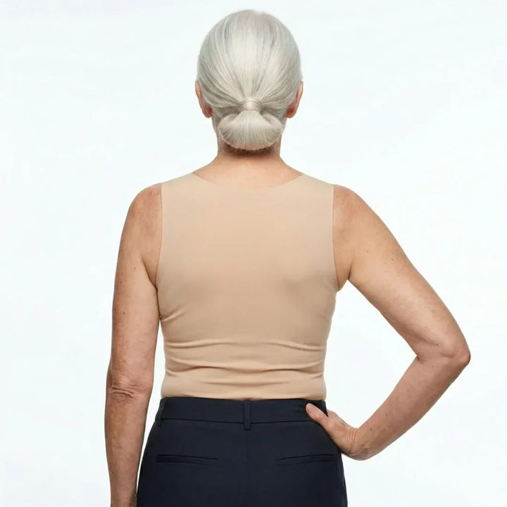 Braunes Damen-Tanktop mit breiten Trägern und Karree-Ausschnitt