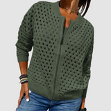 Ruthild – Ajour-Strickjacke mit Zipper