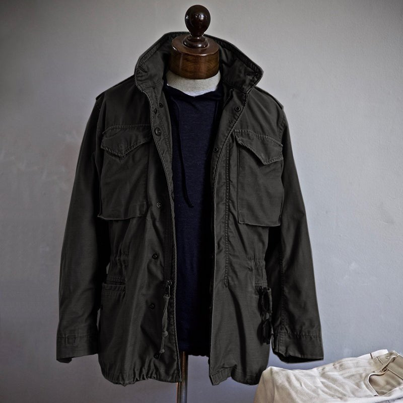 Klassische 4-Pocket-Feldjacke in dunklem Oliv