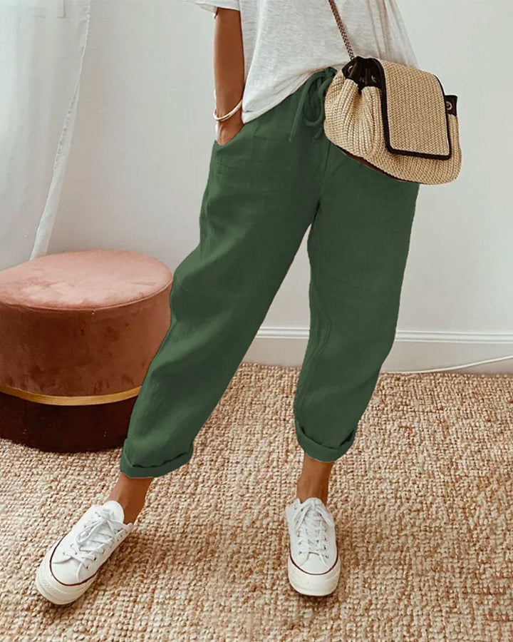 Lässige Schlupfhose aus Leinen