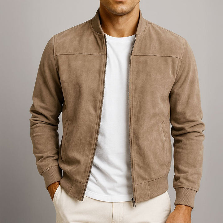 Premium Herren Bomberjacke in Wildleder-Optik