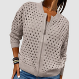 Ruthild – Ajour-Strickjacke mit Zipper