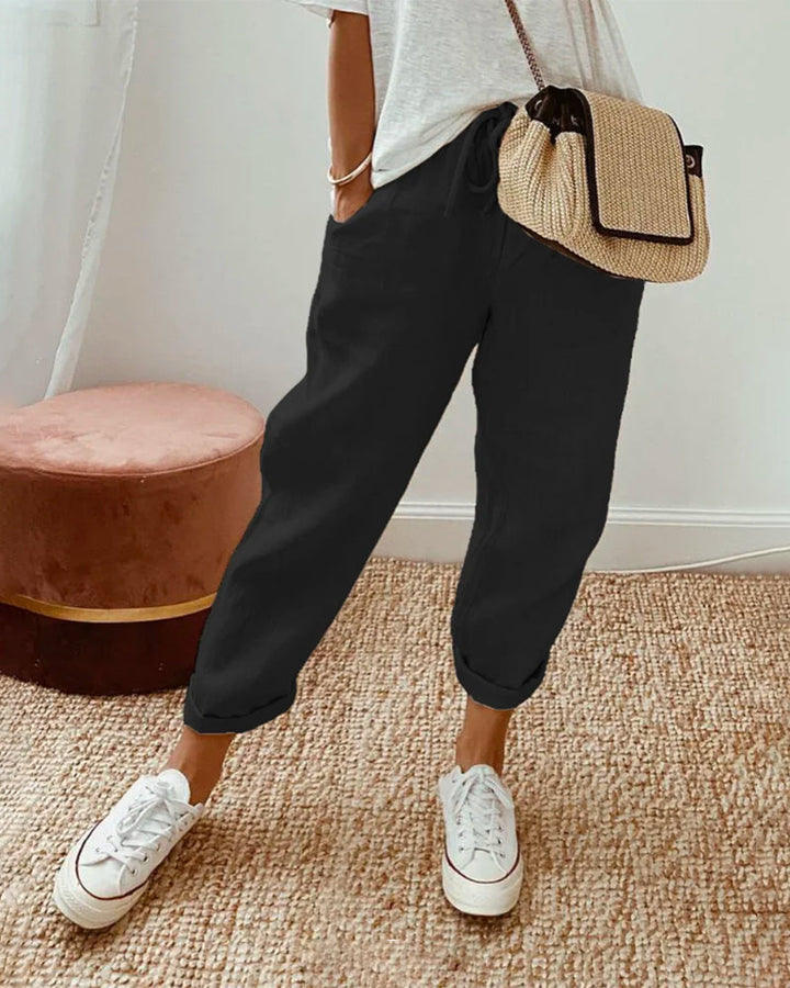 Lässige Schlupfhose aus Leinen