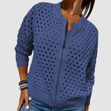 Ruthild – Ajour-Strickjacke mit Zipper