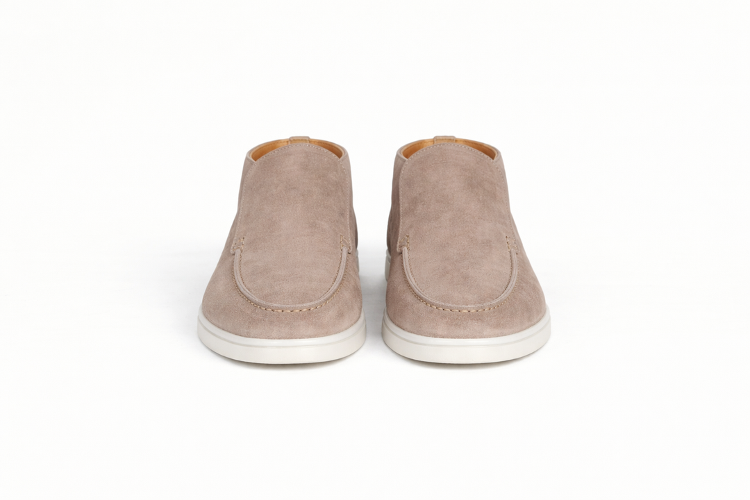 Premium Veloursleder Slip-On in Greige
