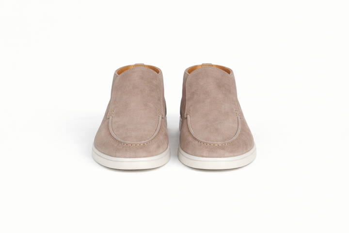 Premium Veloursleder Slip-On in Greige