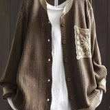 Pia – Strickjacke mit Häkeltasche