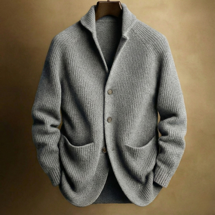 Altrosa Strickjacke mit Raglanärmeln und Knopfleiste