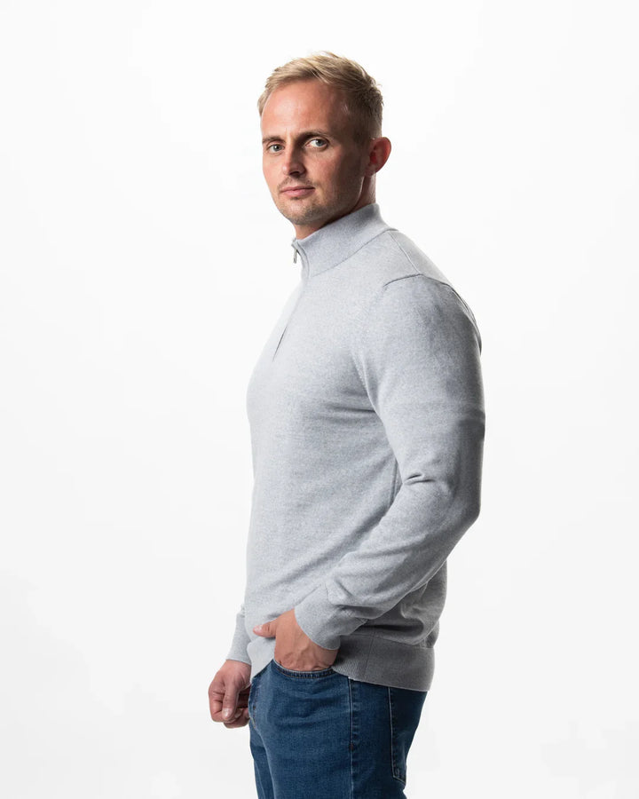 Schwarzer Half-Zip Pullover für Herren