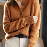 Edith – Strickjacke mit Stehkragen